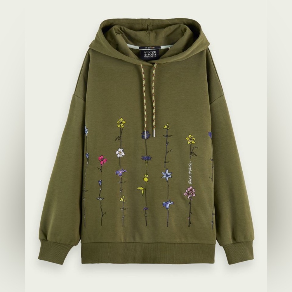 Scotch & Soda Oversized Floral Artwork Hoodie